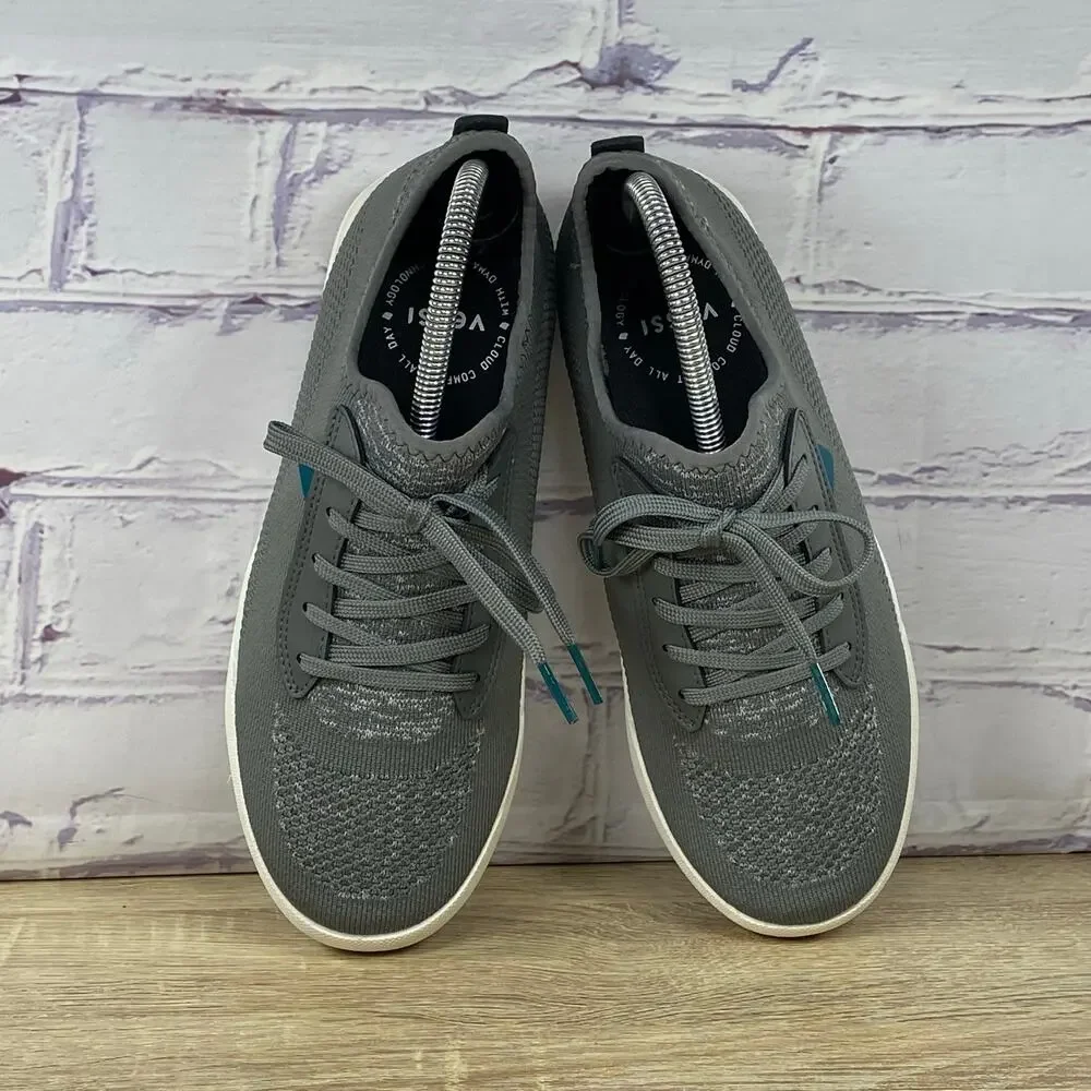 Vessi Gray Knit Athletic Sneakers with White Sole